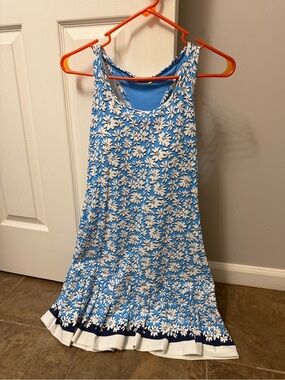 Lilly Pulitzer Blue and White Floral Mini Dress
